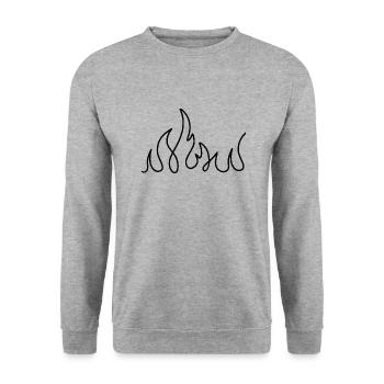 Fire illustration - Unisex Sweatshirt - salt & pepper - Front - Alina (178cm) & Michal (187cm)