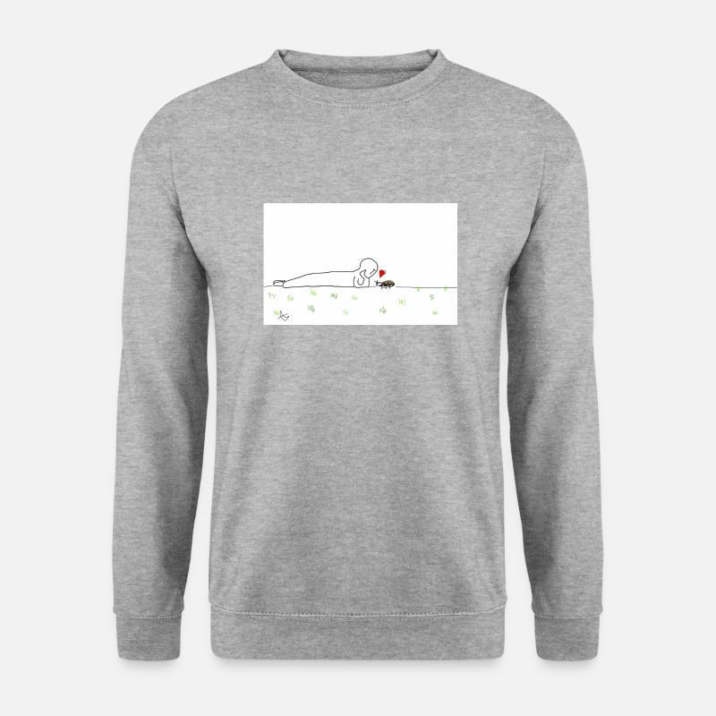 Käferchen mit Freund:in - Unisex Pullover - Weißgrau meliert