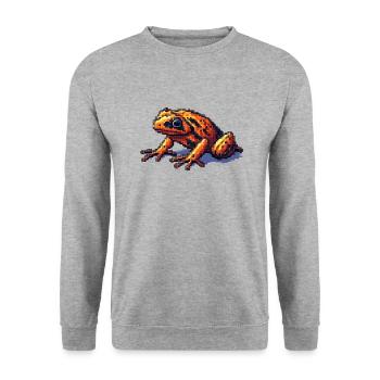 Poison dart frog in retro 8 bit pixel graphics - Unisex Sweatshirt - salt & pepper - Front - Alina (178cm) & Michal (187cm)