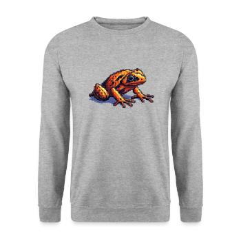 Poison dart frog in cool retro pixel graphics - Unisex Sweatshirt - salt & pepper - Front - Alina (178cm) & Michal (187cm)