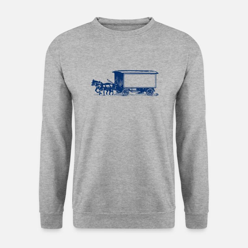 Pferde - Unisex Pullover - Weißgrau meliert