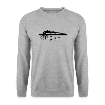 Fallen tree - Unisex Sweatshirt - salt & pepper - Front - Alina (178cm) & Michal (187cm)