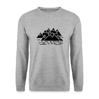 Berg Abenteuer Geschenk Spruch Bergsteigen Wandern - Unisex Pullover - Weißgrau meliert - Vorne - Alina (178cm) & Michal (187cm)