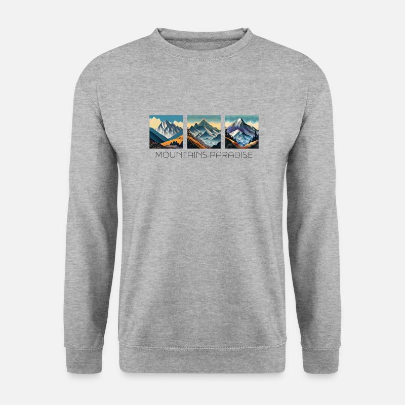 Bergparadies - Unisex Pullover - Weißgrau meliert