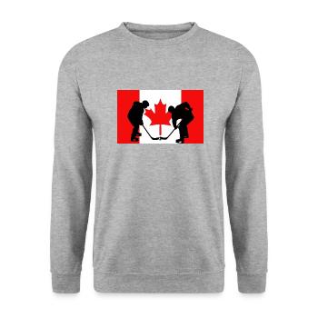 Kanada, mein Land meine Flagge! - Unisex Pullover - Weißgrau meliert - Vorne - Alina (178cm) & Michal (187cm)