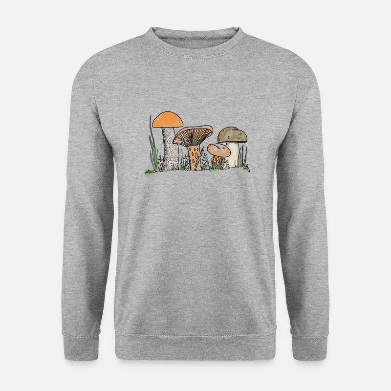 Mushrooms - Unisex Pullover - Weißgrau meliert