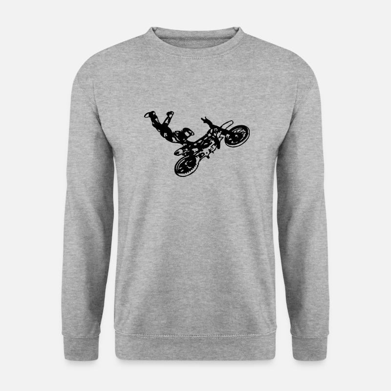 Motocross Stunt - Unisex Pullover - Weißgrau meliert