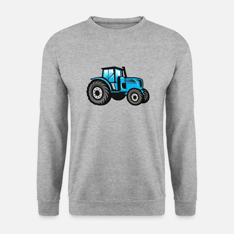Großer Blauer Traktor - Unisex Pullover - Weißgrau meliert