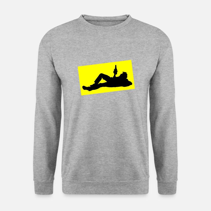 Drinking Beer Silhouette - Unisex Sweatshirt - salt & pepper
