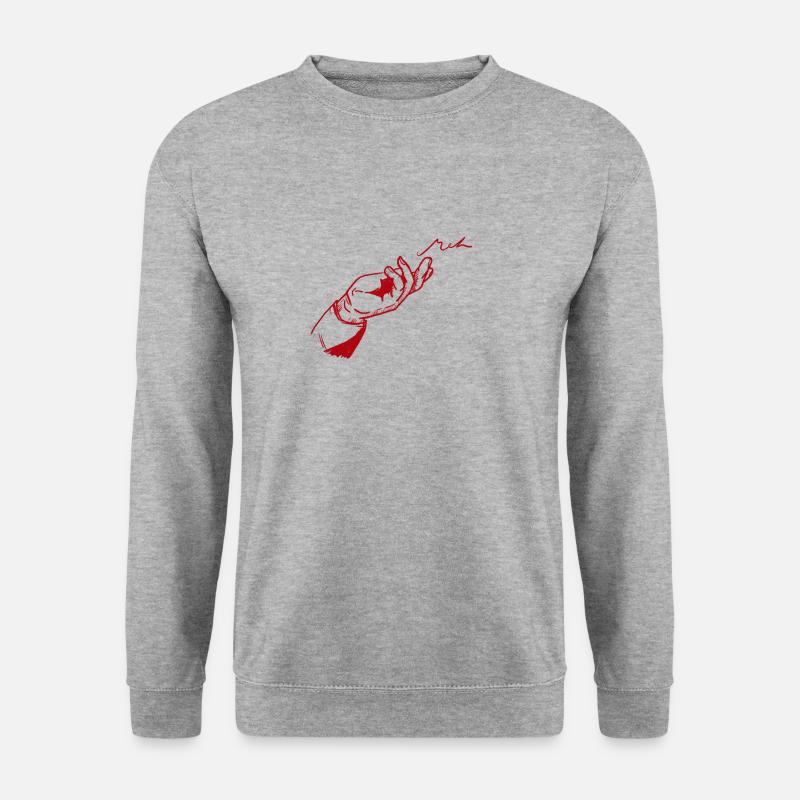 Ein Wort, eine Geste - alles gesagt. Alles Meh. - Unisex Pullover - Weißgrau meliert