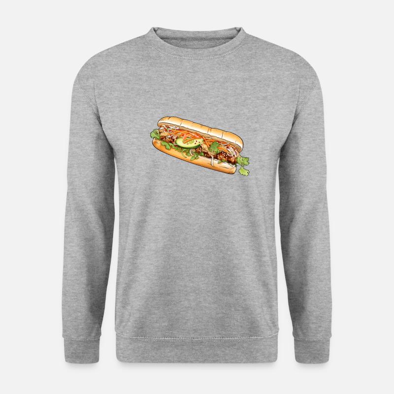 Banh Mi Sandwich - Unisex Pullover - Weißgrau meliert