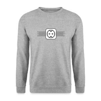 Socket Icon Power - Unisex Sweatshirt - salt & pepper - Front - Alina (178cm) & Michal (187cm)