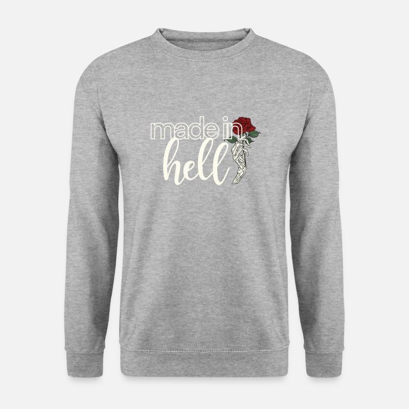 Made in Hell - Unisex Pullover - Weißgrau meliert