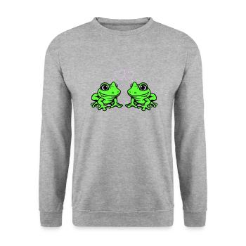 Frog Comic Love - Unisex Sweatshirt - salt & pepper - Front - Alina (178cm) & Michal (187cm)