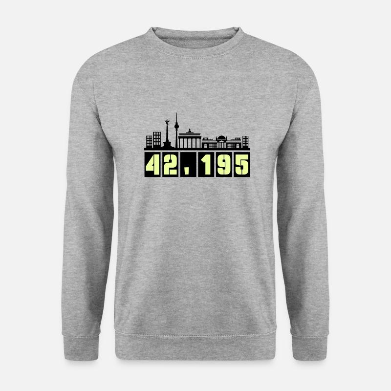 berlin skyline marathon - Unisex Pullover - Weißgrau meliert