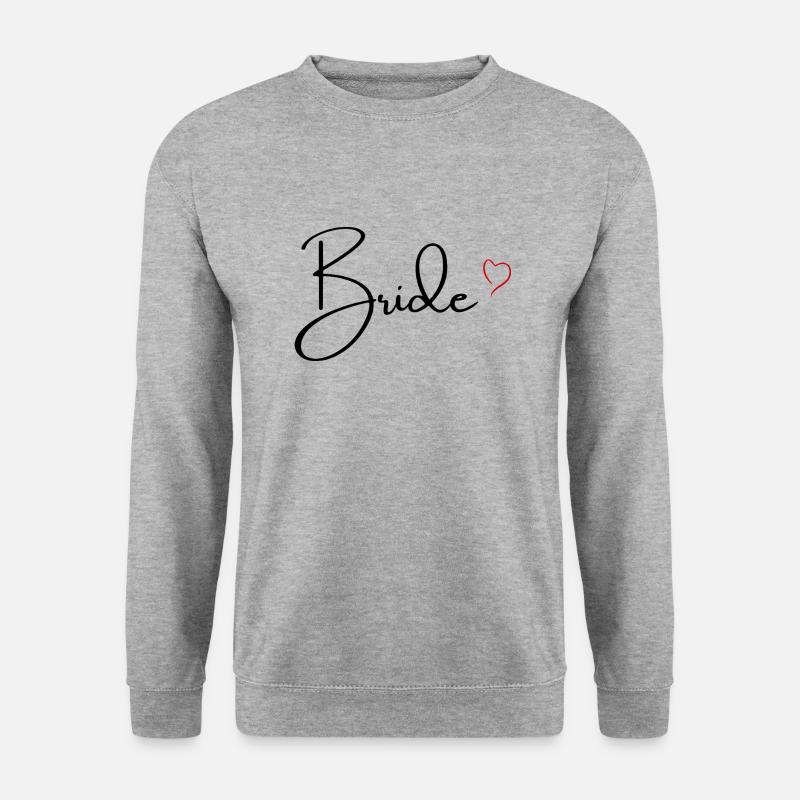 Roter Herzflansch - Unisex Pullover - Weißgrau meliert