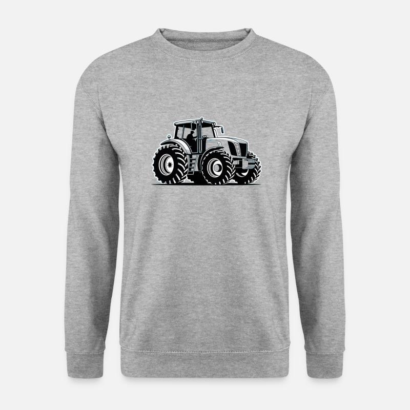 Traktor / Traktor / Traktor - Unisex Pullover - Weißgrau meliert