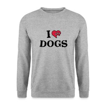 hundeherz_a_2c - Unisex Pullover - Weißgrau meliert - Vorne - Alina (178cm) & Michal (187cm)