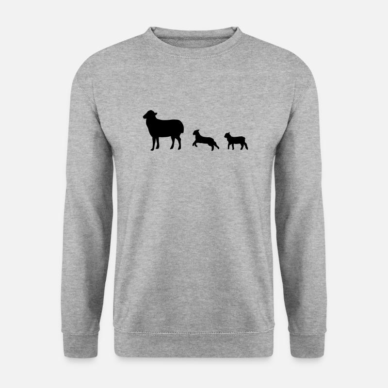 Schafe, Schaf, Lamm, Lämmer - Unisex Pullover - Weißgrau meliert