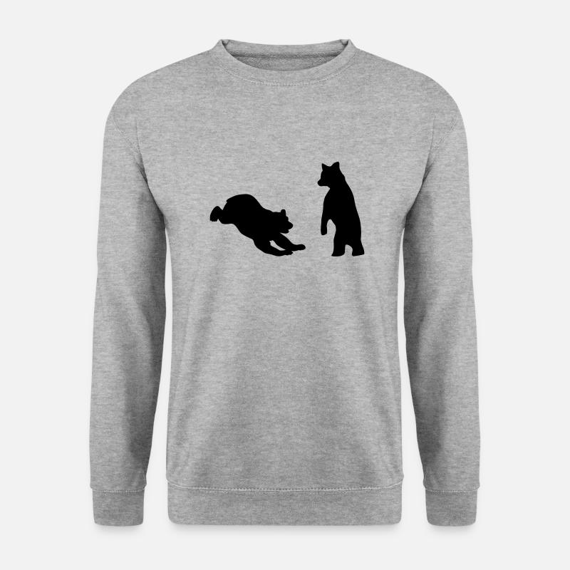 bären, bärenjunge, bär - Unisex Pullover - Weißgrau meliert