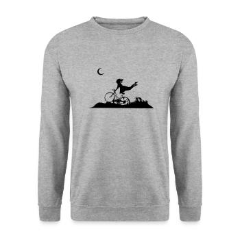 Fly me to the moon - Unisex Sweatshirt - salt & pepper - Front - Alina (178cm) & Michal (187cm)