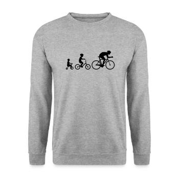 Evolution Of A Cyclist - Unisex Pullover - Weißgrau meliert - Vorne - Alina (178cm) & Michal (187cm)