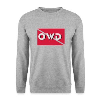 owd diver flag Taucher Tauchen - Unisex Pullover - Weißgrau meliert - Vorne - Alina (178cm) & Michal (187cm)