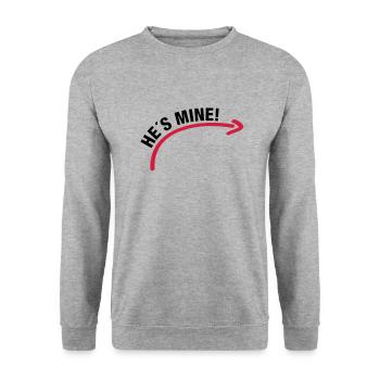 hes_mine_wq2 - Unisex Pullover - Weißgrau meliert - Vorne - Alina (178cm) & Michal (187cm)