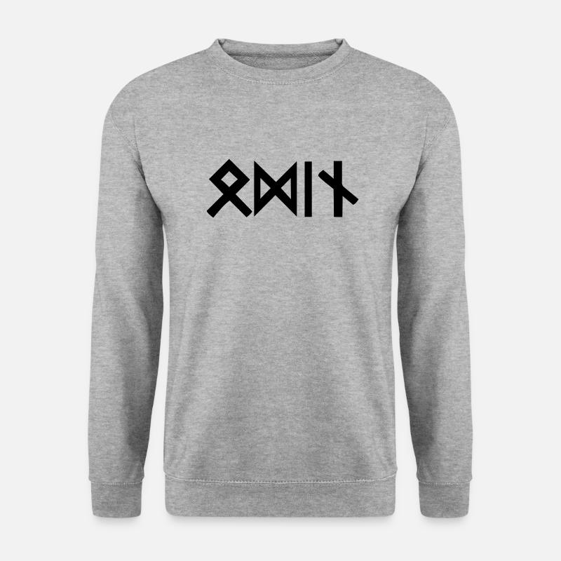 Odin Runen - Unisex Pullover - Weißgrau meliert