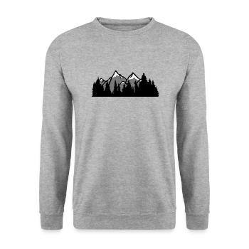mountains huegel forest mountainous trip vacation vacation nad - Unisex Sweatshirt - salt & pepper - Front - Alina (178cm) & Michal (187cm)