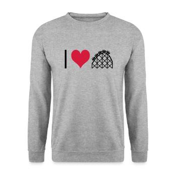 ichliebeachterbahn - Sweat-shirt Unisexe - gris chiné - Devant - Alina (178cm) & Michal (187cm)