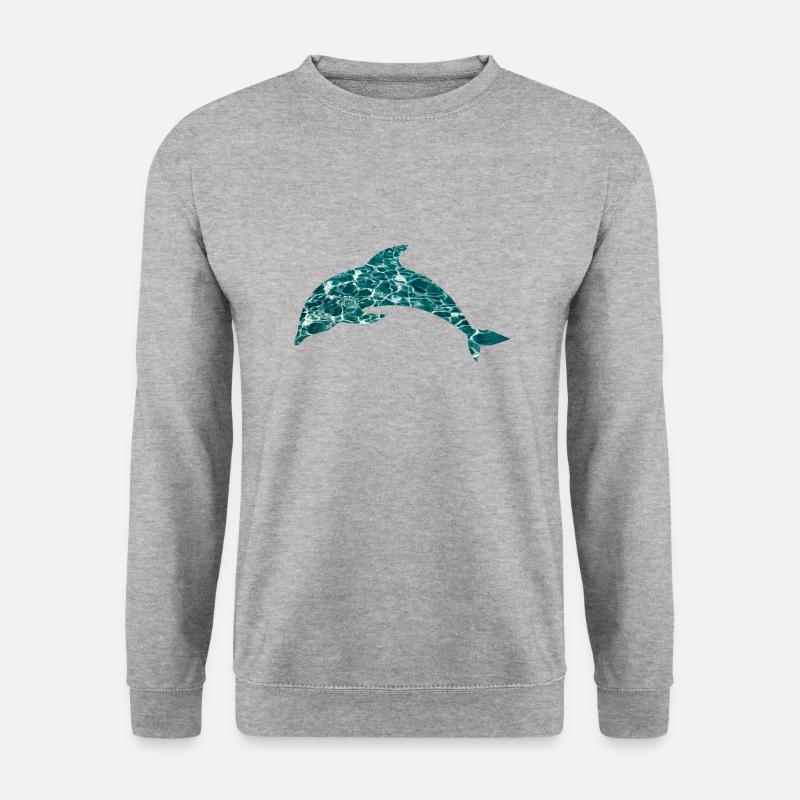 Delphin - Unisex Pullover - Weißgrau meliert