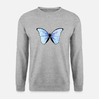 Schmetterling - Unisex Pullover - Weißgrau meliert