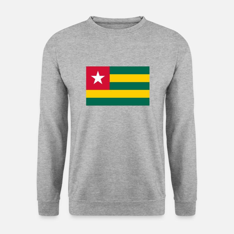 Togo flag - Unisex Pullover - Weißgrau meliert