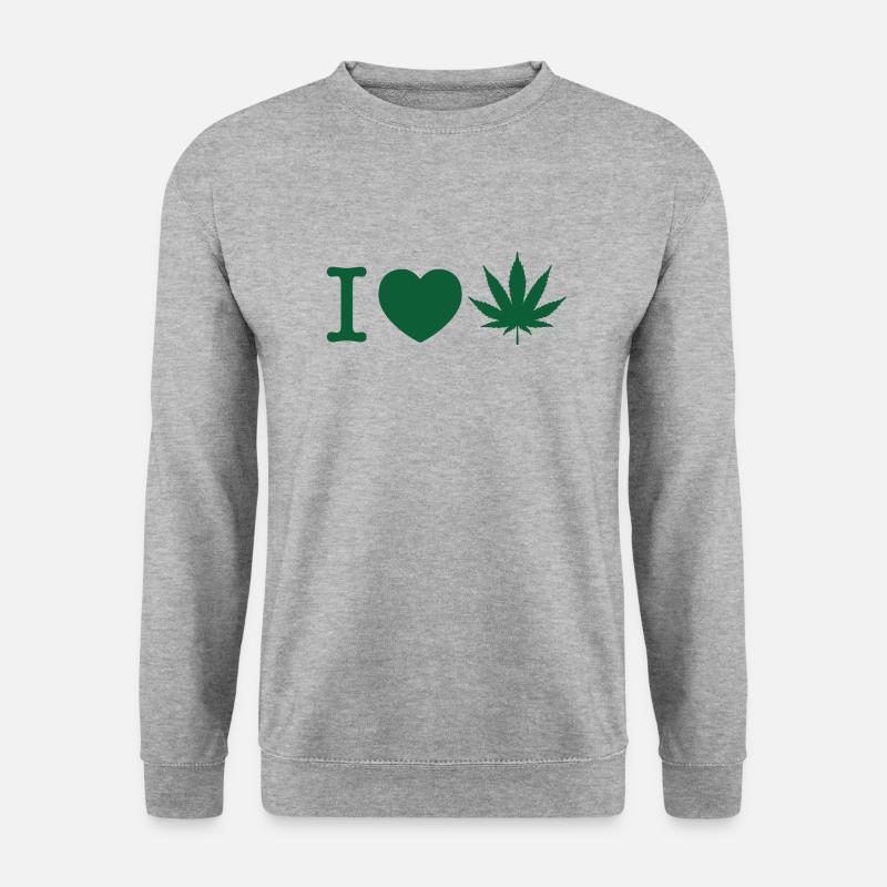 Weed | Marihuana | Cannabis - Unisex Pullover - Weißgrau meliert