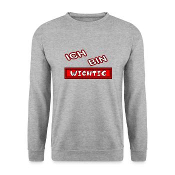Ich bin wichtig - Unisex Pullover - Weißgrau meliert - Vorne - Alina (178cm) & Michal (187cm)