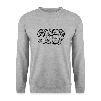 triumvirate - Unisex Sweatshirt - salt & pepper - Front - Alina (178cm) & Michal (187cm)