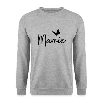 Mamie - Sweat-shirt Unisexe - gris chiné - Devant - Alina (178cm) & Michal (187cm)