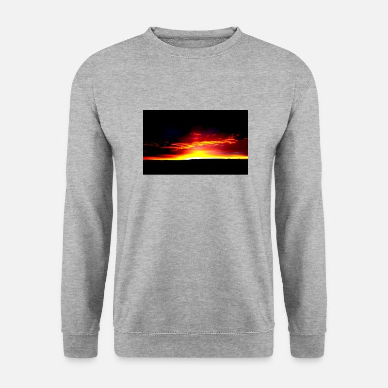 leuchtender Sonnenaufgang - Unisex Pullover - Weißgrau meliert