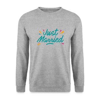 Just married - Sweat-shirt Unisexe - gris chiné - Devant - Alina (178cm) & Michal (187cm)