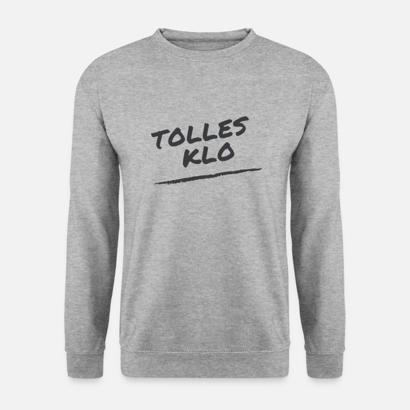 Tolles Klo, lustige Sprüche, Geschenk - Unisex Pullover - Weißgrau meliert