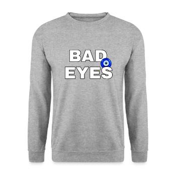 Bad eyes - Unisex Pullover - Weißgrau meliert - Vorne - Alina (178cm) & Michal (187cm)