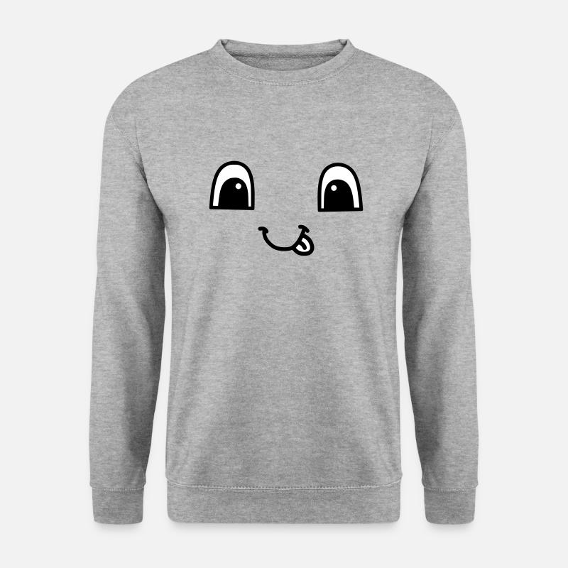 Cute face smiling - Unisex Pullover - Weißgrau meliert