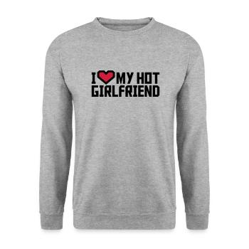 J’aime ma petite amie - Sweat-shirt Unisexe - gris chiné - Devant - Alina (178cm) & Michal (187cm)