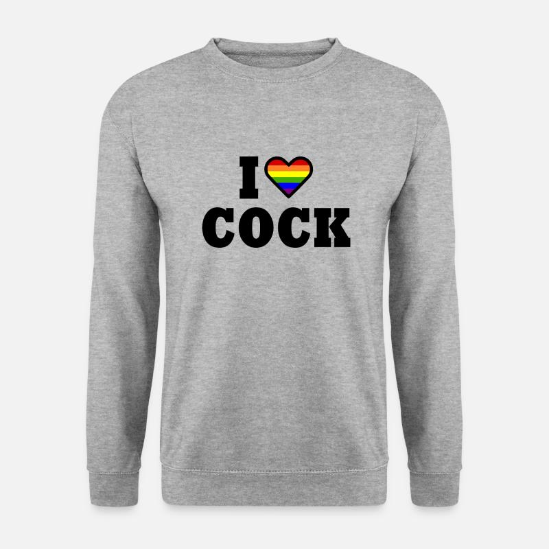 I love cock - Unisex Pullover - Weißgrau meliert