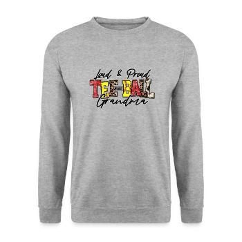 tee-ball grandma - Unisex Sweatshirt - salt & pepper - Front - Alina (178cm) & Michal (187cm)