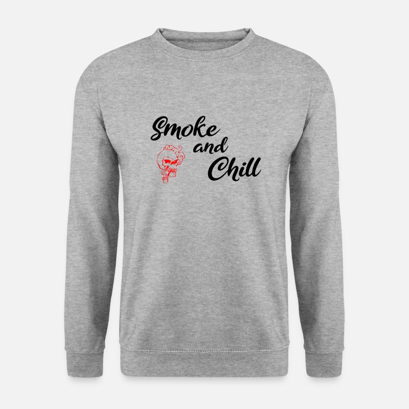 Smoke and Chill Black - Unisex Pullover - Weißgrau meliert
