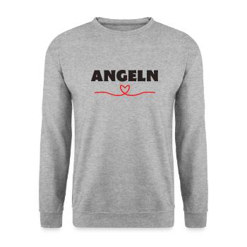 Angeln Angler Fischer - Unisex Pullover - Weißgrau meliert - Vorne - Alina (178cm) & Michal (187cm)