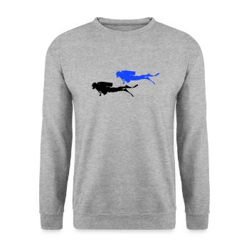 Diver - Unisex Sweatshirt - salt & pepper - Front - Alina (178cm) & Michal (187cm)