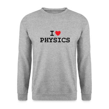 Ich liebe Physik - I love Physics - Unisex Pullover - Weißgrau meliert - Vorne - Alina (178cm) & Michal (187cm)